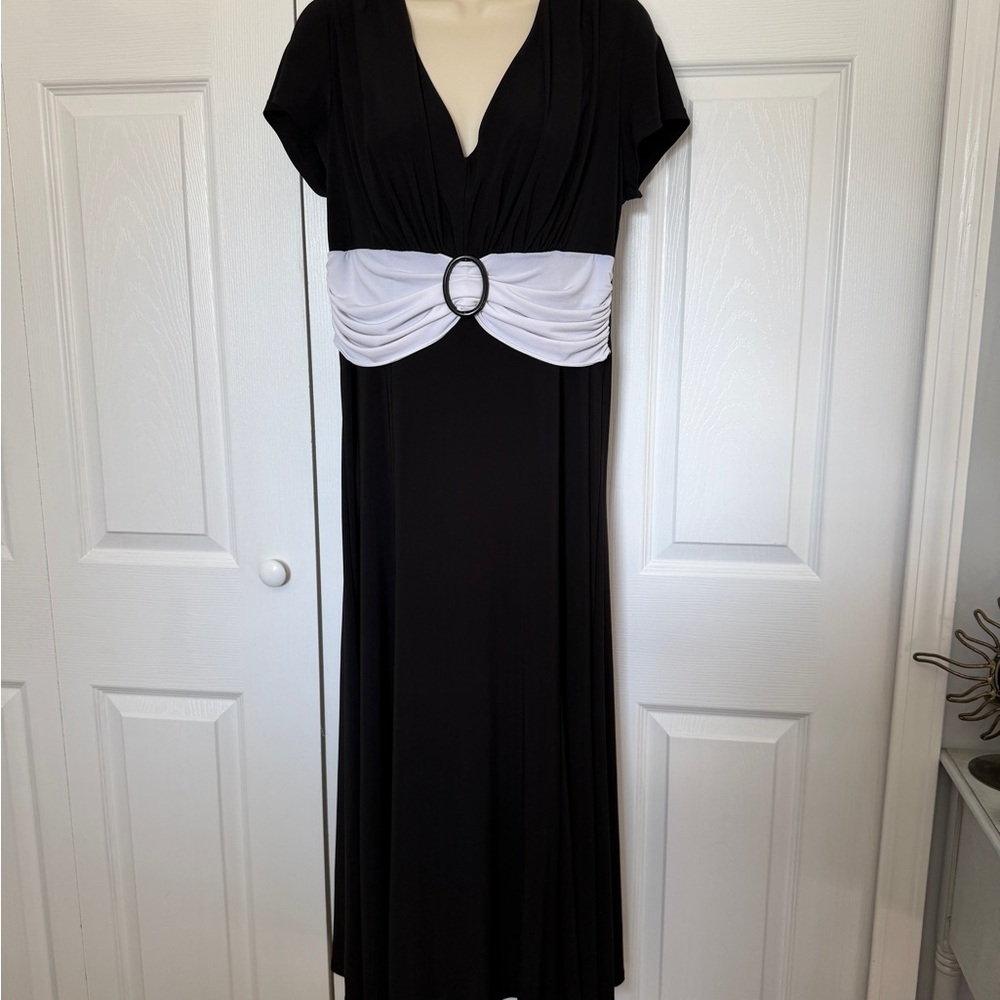 Vintage Chelsea Suite Black & White Midi Dress | Size 14